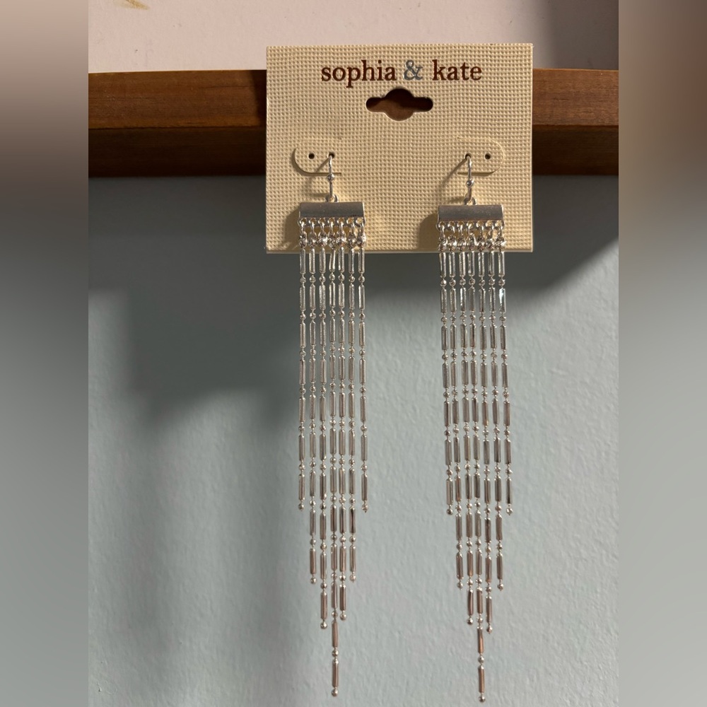 Dangling silver earrings